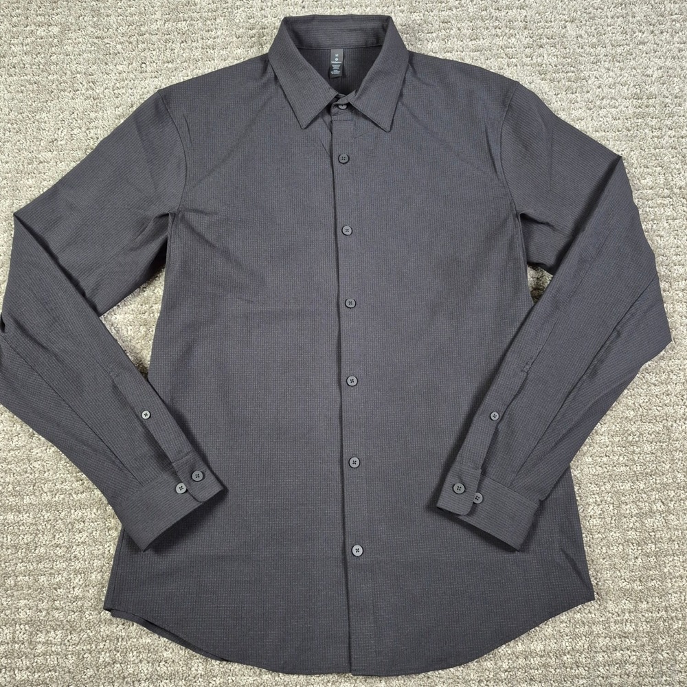 Lululemon Shirt Mens M Black Airing Easy Long Sleeve Buttondown